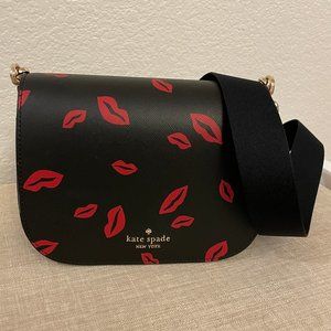 NWT Kate Spade Madison Lip Toss Saddle Bag